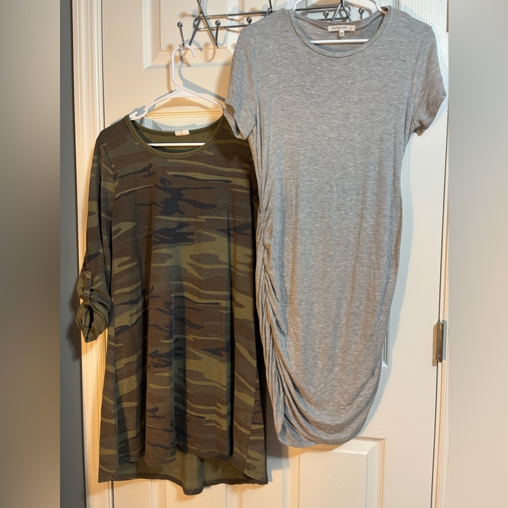 Camo and Gray Casual Dresses